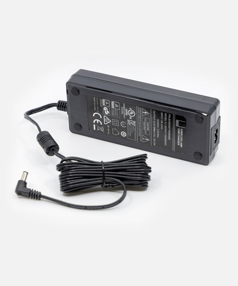 NEOZ 120W power supply with attached DC cable – replacement charger for Large Charging Tray supporting 12 cordless lamps.