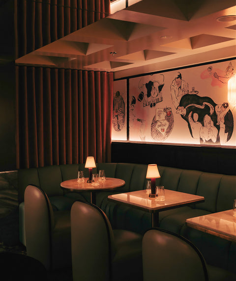 Victoria cordless lamp in a bar setting